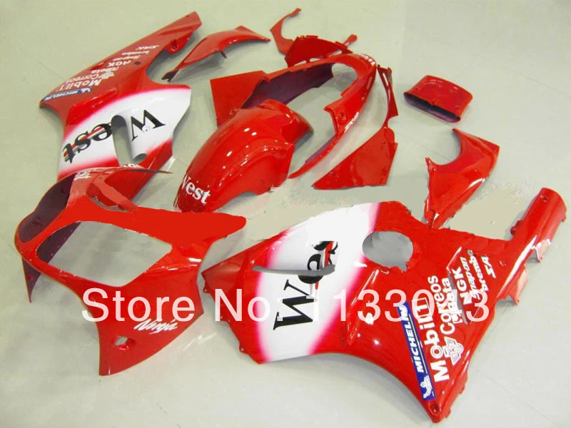 

100%NEW White Red Fairings FOR KAWASAKI NINJA ZX12R 00-01 ZX 12R 00 01 ZX-12R 00-01 ZX 12R 2000 2001 Fairing Set WEST +7gifts