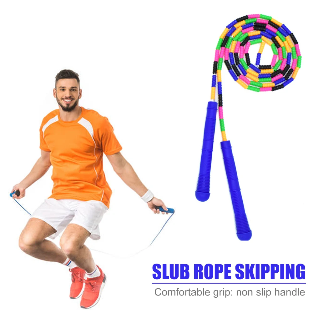 Скакалка из ПВХ 270 см для детей и взрослых с разноцветными бусинами нескользящими