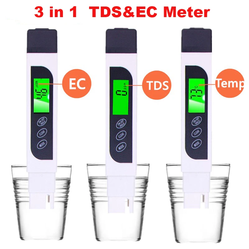 Цифровой TDS-измеритель тестер качества воды в аквариуме бассейне ручка с