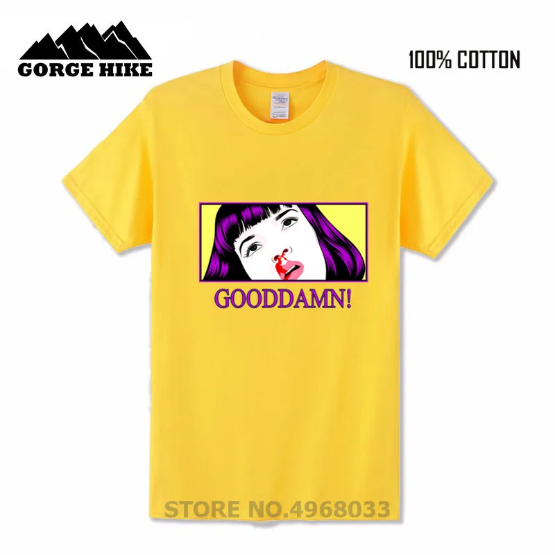 Сексуальная Дамская Футболка с принтом хорошего чёрта Hombre Mia Wallace Pulp Fiction ТВ