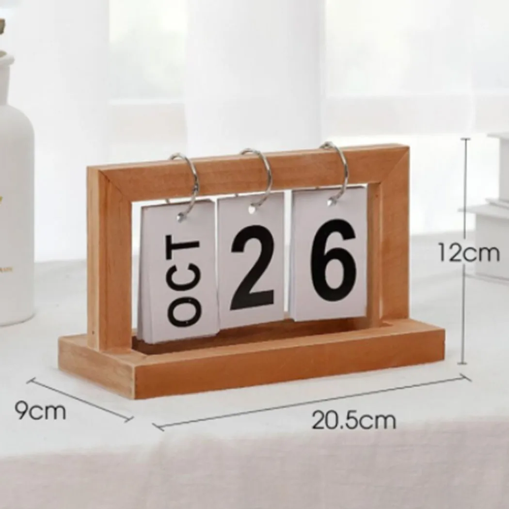 

Creative Nordic simple wooden desk calendar page ornaments desktop decor