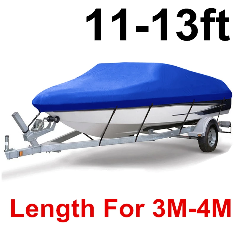 BLUE 11-13ft 14-22ft Trailerable 210D чехол для лодки водонепроницаемый серый рыбий лыжный v-корпус Солнцезащитный УФ-протектор для катера швартовка для лодки D45 - Цвет: BLUE 11-13ft