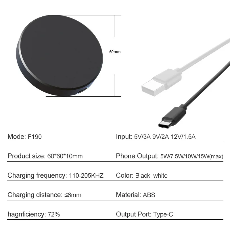 

15W Magnetic Wireless Charger for iPhone 12 pro Max 12 mini Fast Charging Magnetic QI Wireless Charger for Samsung Xiaomi iPhone