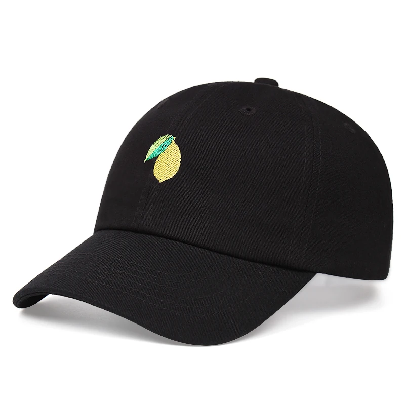 Бейсболка с вышивкой свежих лимонов для мужчин и женщин Стильная кепка отдыха на