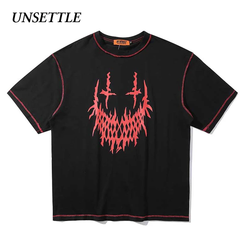 Футболка Мужская/Женская 2020SS летняя Харадзюку с обратным принтом хип хоп