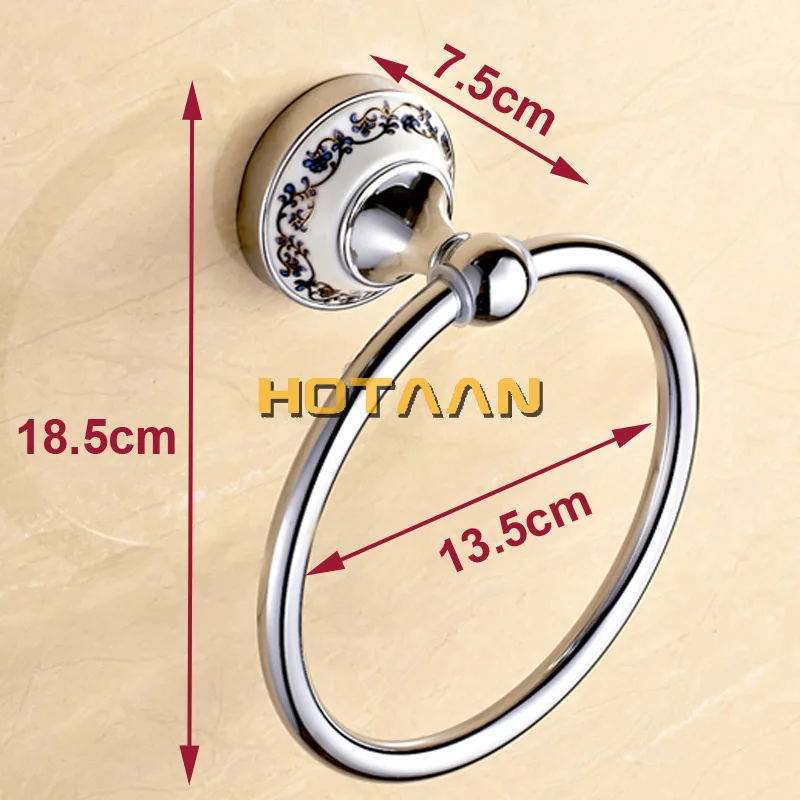 Винтаж Стиль Ванная комната Полотенца кольцо настенное крепление держатель