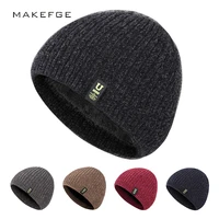winter hat for men velvet warm hats malefemale beanie high quality cotton letter label skullcap double thickened hedging cap