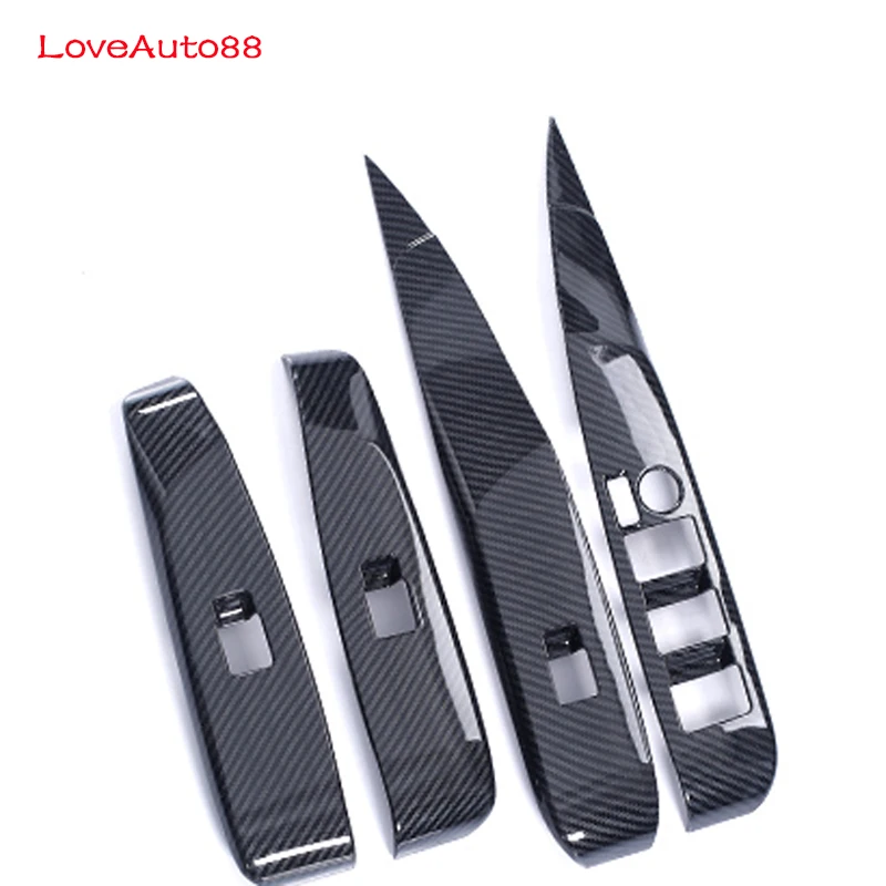 4Pcs Door Window Lift Switch Button Cover Trim Panel Car Carbon Fiber Sticker Fit For Toyota Camry 2018 2019 2020 2021 | Автомобили и