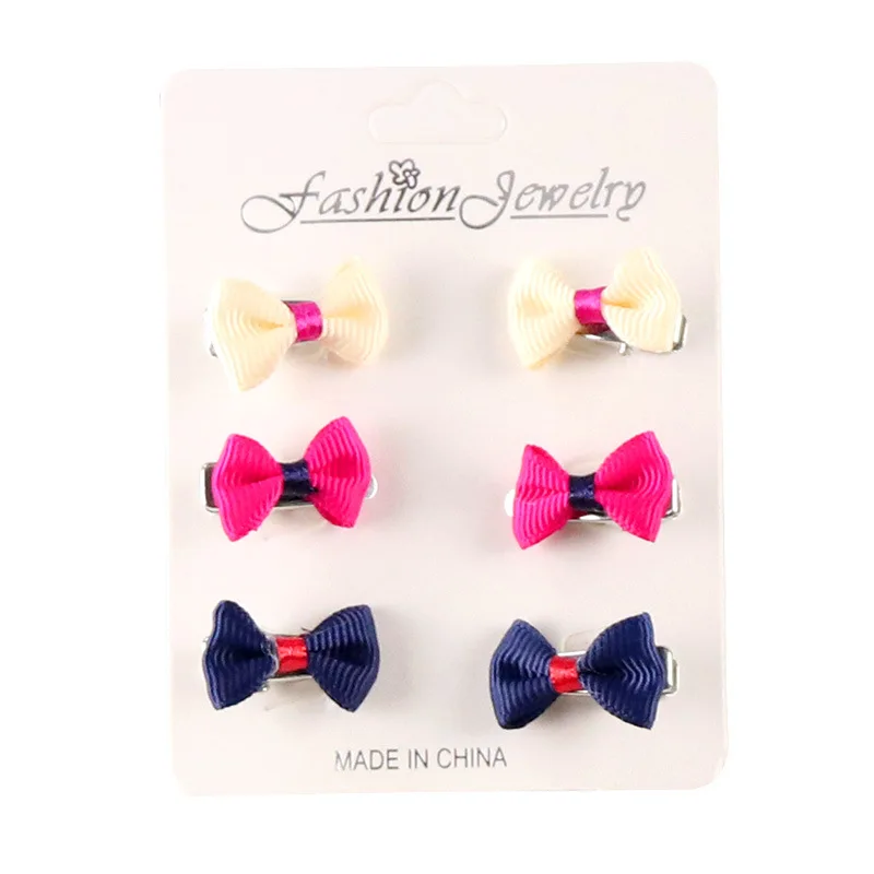 6 Pcs/set Metal Baby Hair Clips Bow Colorful Newborn Girls Clip Lot Pins Bowknot Mini Kids Accessories | Детская одежда и обувь