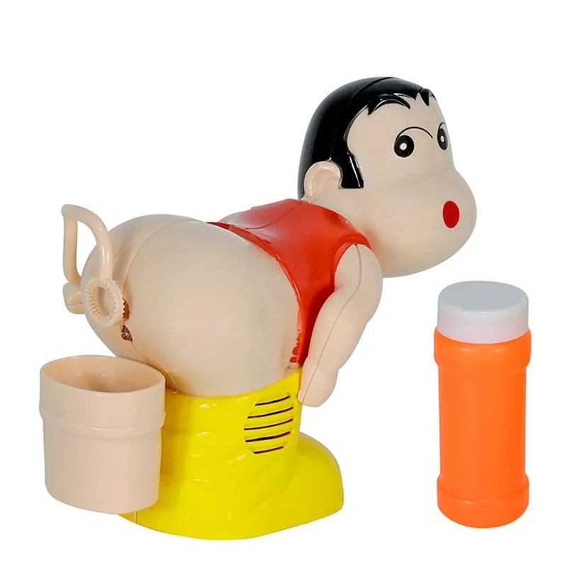 

Fully Electric Automatic Water Blowing Kids Toys Soap Bubble Blower Fart Blowing Bubble Machine Light Music Novelty Gag Toys