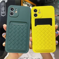 woven pattern solid color card bag phone case for xiaomi redmi note 10 10s 9s 9 8 pro max 9t 9a 9c silicone soft back cover