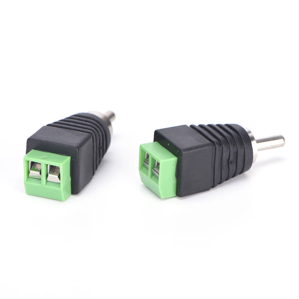 

4pcs/lot Video Speaker CCTV Phono RCA Male Plug TO AV Terminal Connector Wire cable to Audio Male RCA Connector Adapter Black