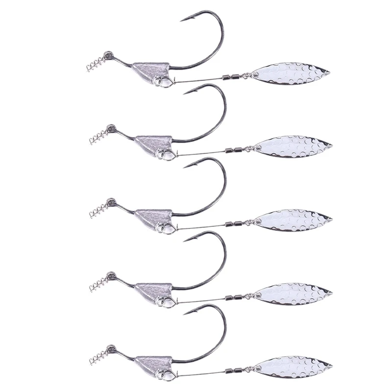 5 шт. Морская рыбалка кривошипно крюк с свинцовый грузик металлическая блесна