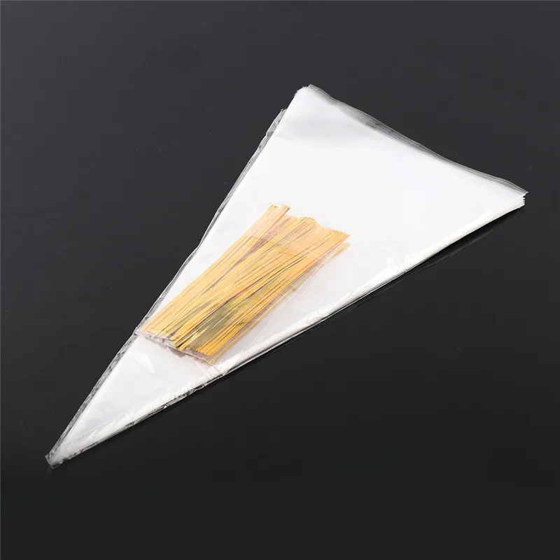 50 шт./упак. прозрачные целлофановые Упаковочные пакеты с закрученными стяжками