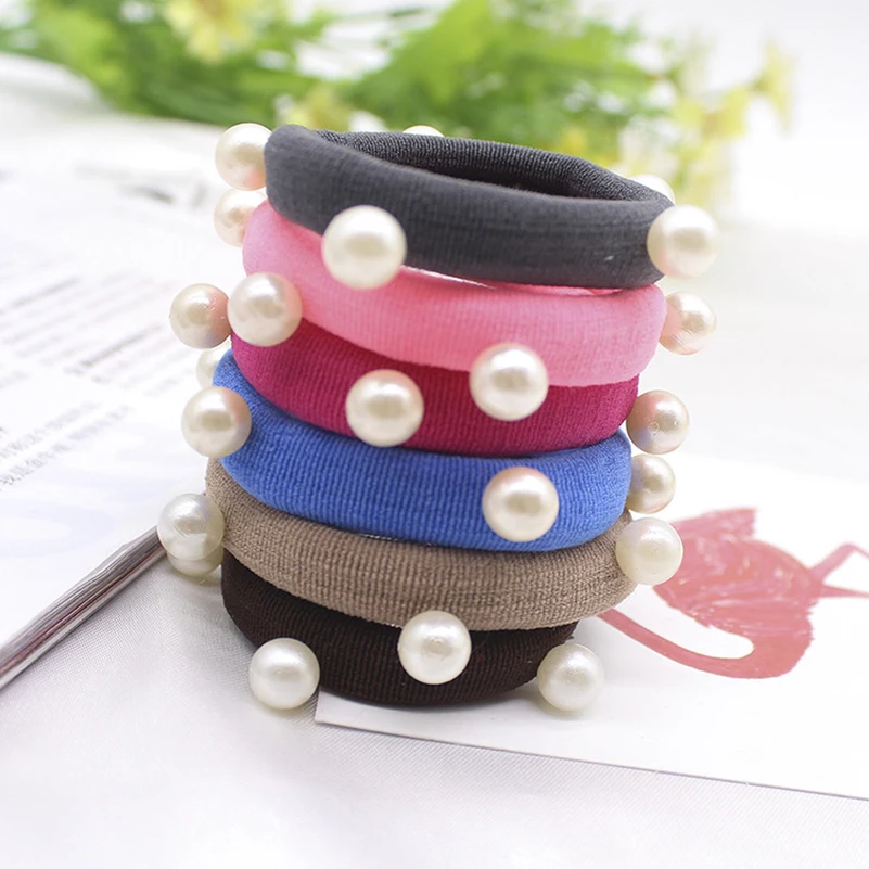 5 шт./компл. новая модная резинка для волос женщин жемчужная цветная веревка