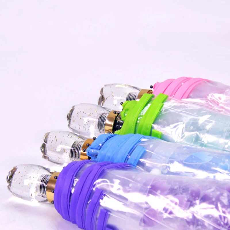 

Transparent Umbrella Cherry Blossom Mushroom Apollo Cherry Blossom 3 Fold Sunny Umbrella Women Girl Umbrella