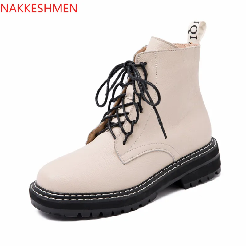 NAKKESHMENWomen's boots детские короткие ботинки осень 2020 британский стиль Толстые