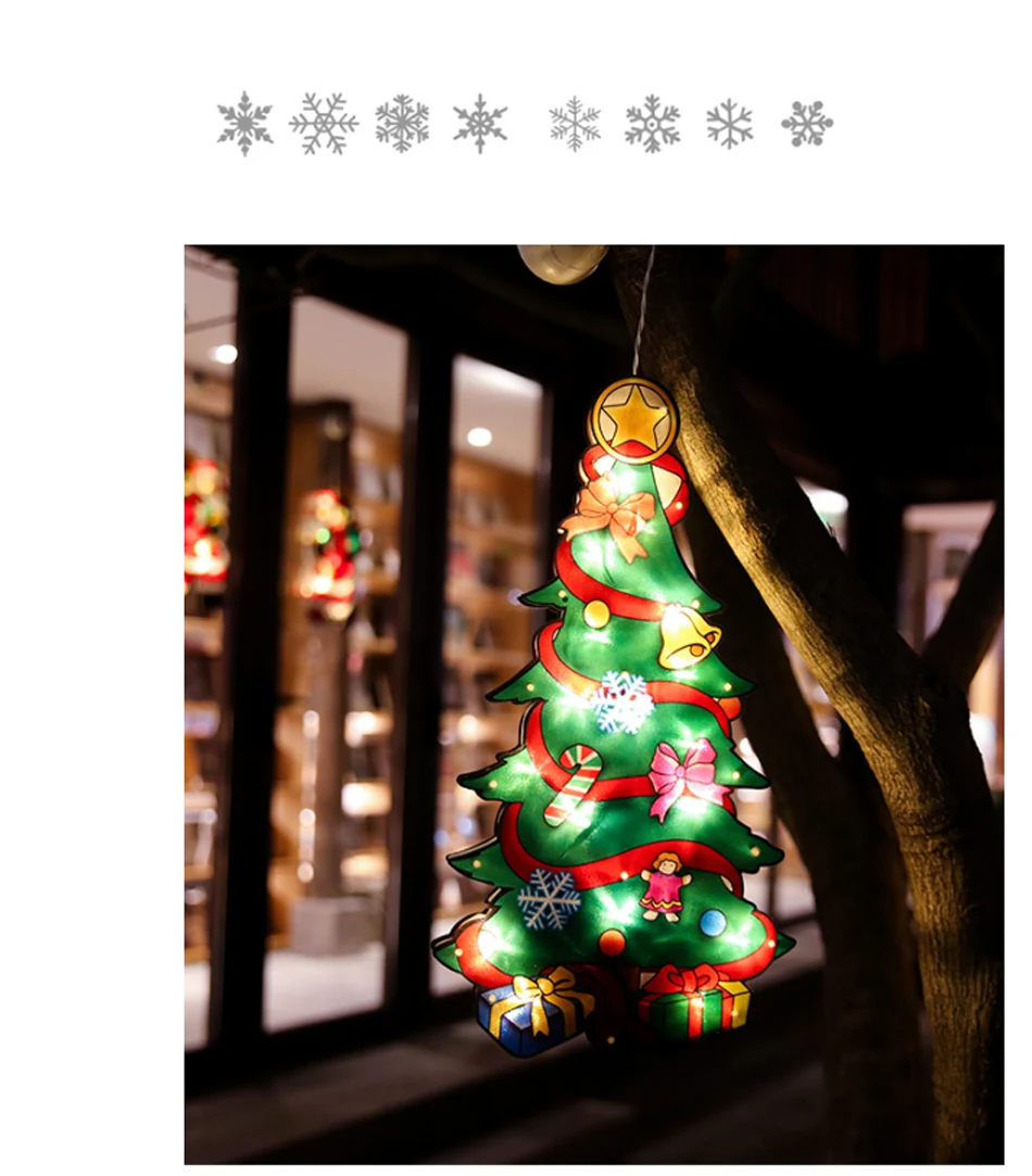 

Eight-Piece Set of LED Suction Cup Window Hanging Lights Christmas Decoration Shop Atmosphere Scene Layout Holiday Decoration Li
