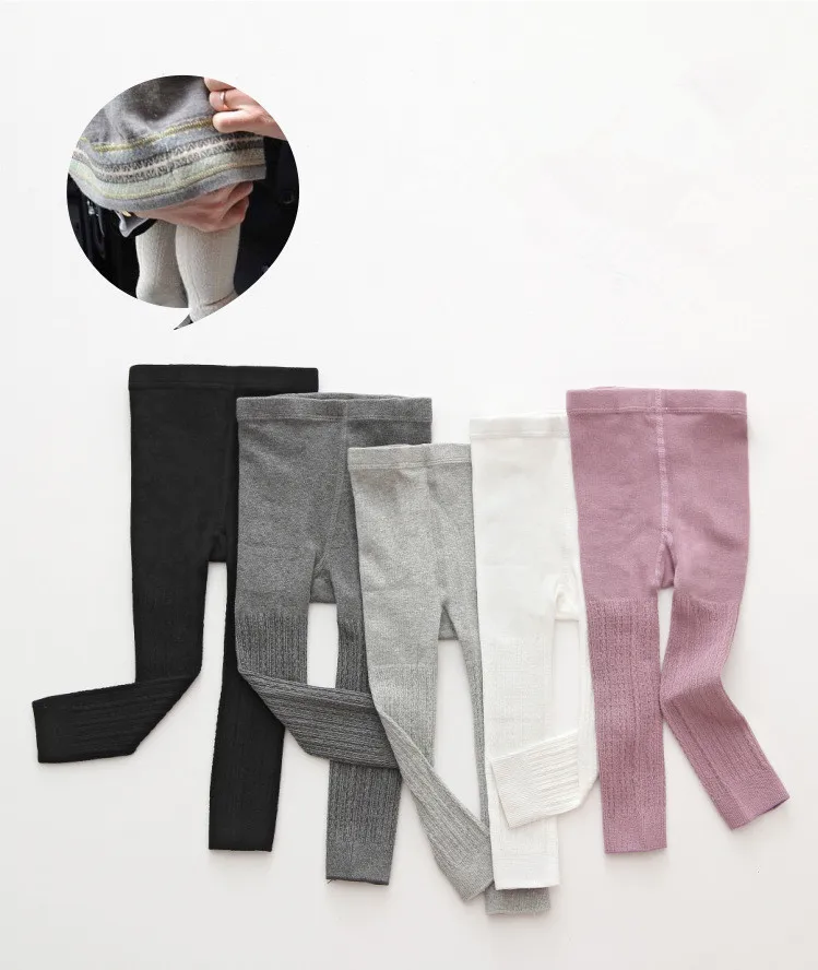 2018 Baby Leggins Spring 0-8years Girl Kid Knitted Legging White Black Pantyhose for Girls Children Leggings Trousers | Мать и ребенок
