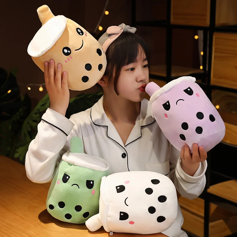 Двухсторонний двусторонний/таинственный мешочек Boba Plushie пузырьковый чай
