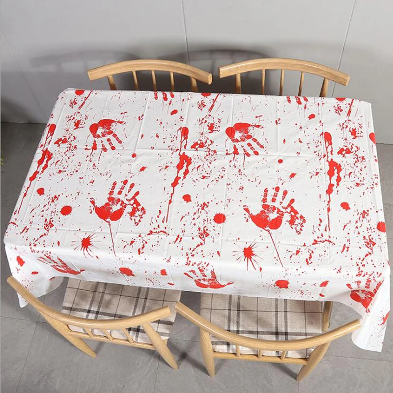 Halloween Table Cloth Blood Venue Decoration Supplies Rectangle Dining Funny For | Дом и сад