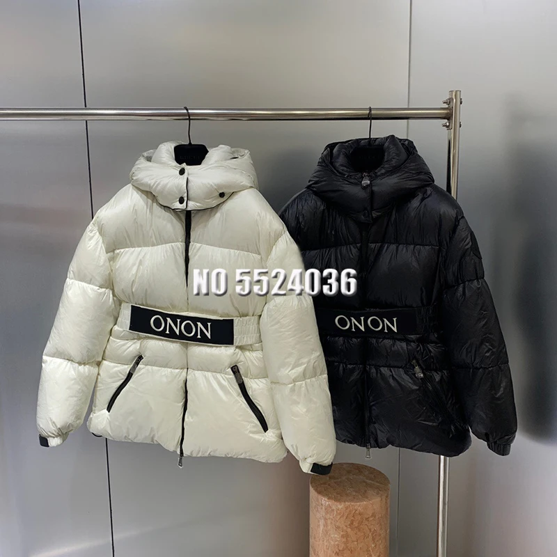 

Элегантная Дамская Толстовка, черно-белое зимнее пальто, женская толстая теплая куртка, свободная Стильная верхняя одежда с поясом