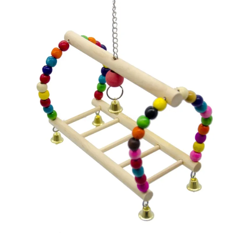 Подвесной мост подвесная лестница игрушка для попугаев разноцветная деревянная