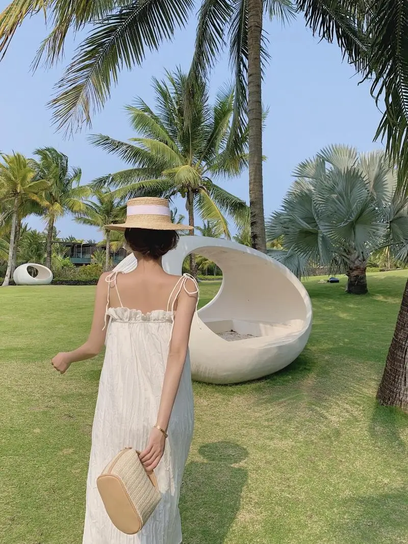 

Make the new crushed gentle wind condole belt small white skirt dress fairy summer vacation female temperament