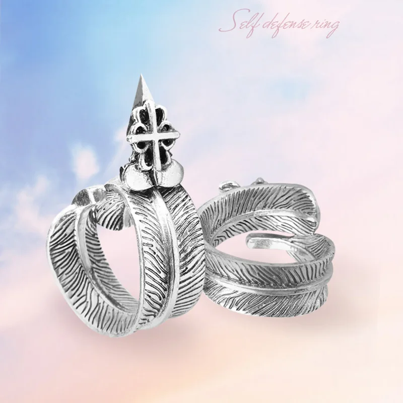 Кольцо с перьями в стиле ретро для мужчин и женщин регулируемый размер