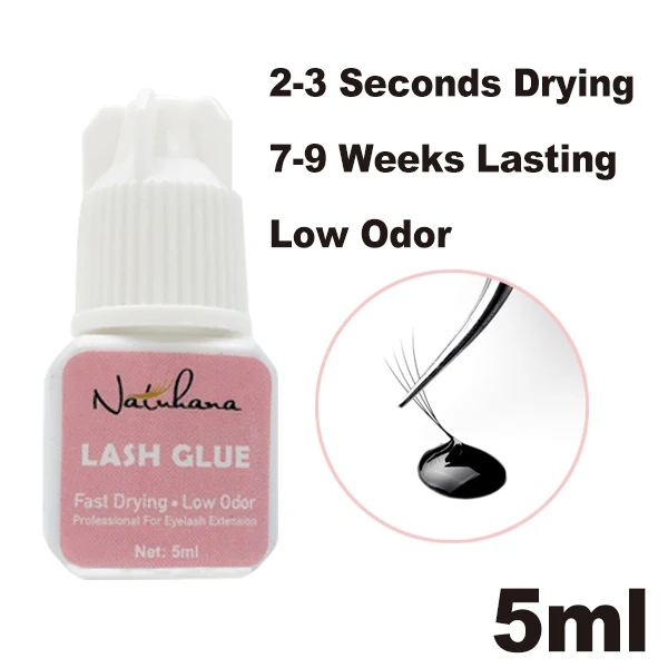 5ml NATUHANA 5 мл клей для наращивания ресниц 1 секундная быстрая сушка клей для ресниц Pro черные ресницы Клей инструмент для макияжа клей - Цвет: 5ml