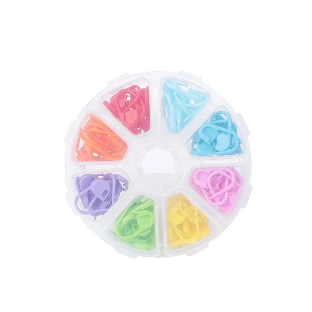 Новинка 2019 104 шт. инструмент для вязания крючком фиксации игл маркеров с коробкой