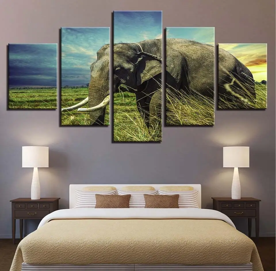

Modern Brand New Pictures Home Decor Canvas Posters 5 Pieces Animal Paintings Living Room HD Abstract Prints Wall Art Framework