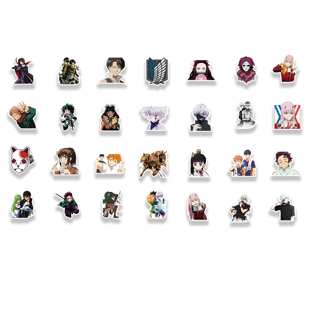 

100PCS Hot Style Mixed Anime Stickers Pack For Children Classic Toy Cartoon Decal Sticker To DIY Bicycle Notebook Guitar Laptop
