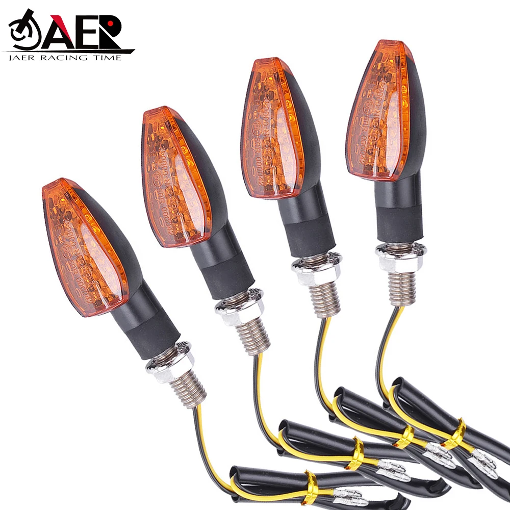 

4PCS Short Motorcycle LED Turn Signal Indicators Light Amber Blinker Light 12V 2W 14 led Motorbike Lamp Super Bright