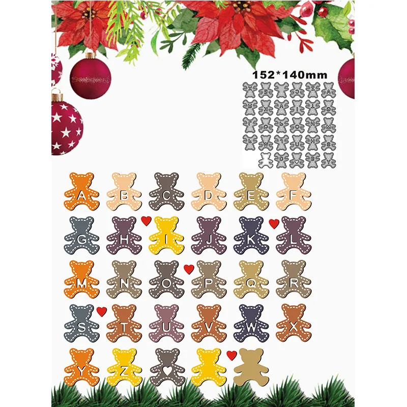 

2022 New Cute Animal Bear Word Hearts Metal Cutting Dies for Scrapbooking Paper Craft and Card Making Embossing Decor No Stamps