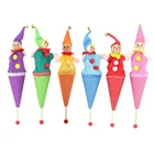 Деревянные развивающие игрушки для малышей, мультяшная погремушка клоуна, выдвижная улыбающаяся игрушка клоуна, скрывающая крышку, игрушечный Колокольчик для детей, куклы