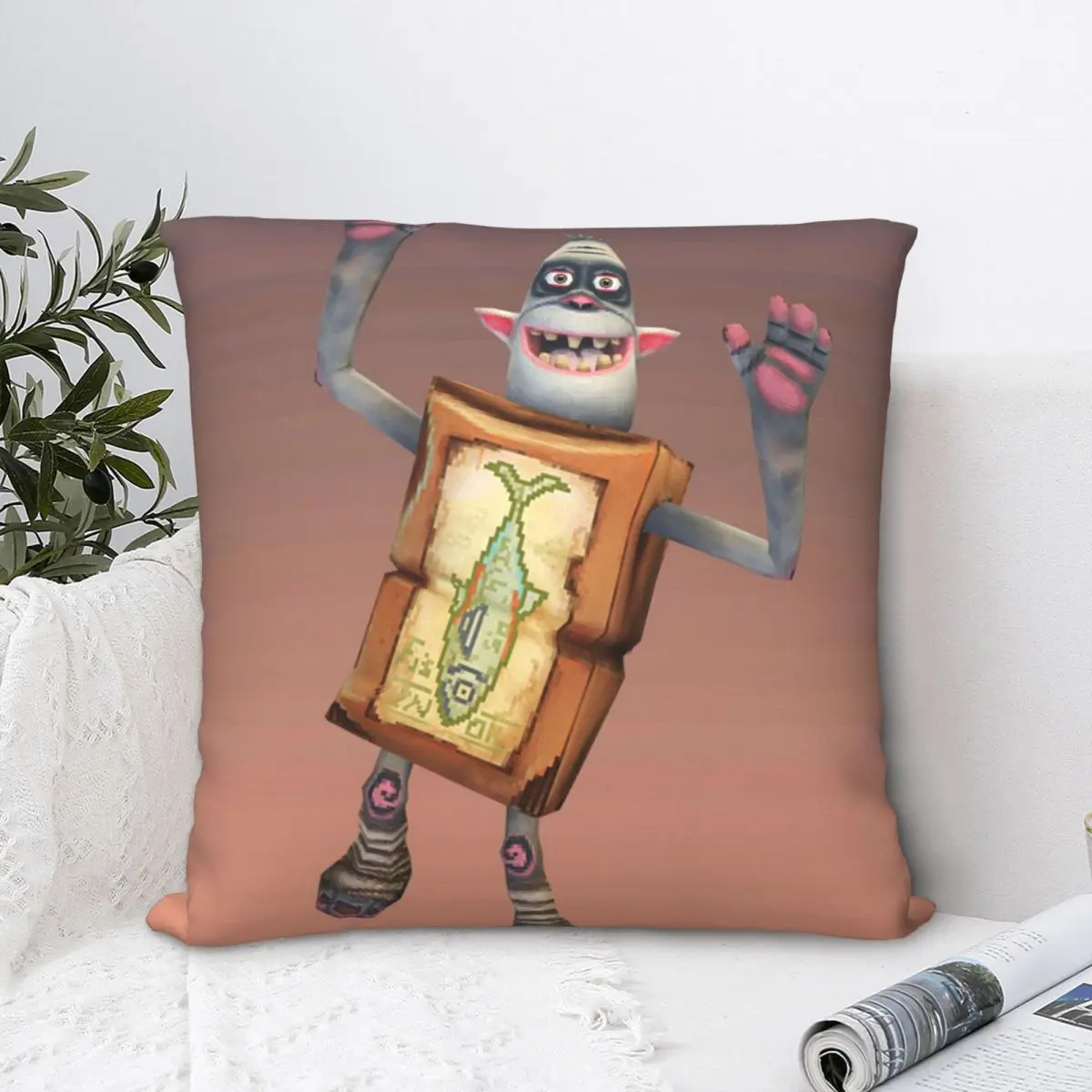 

Fish Polyester Cushion Cover The Boxtrolls Archibald Penelope Snatcher Fantasy Movie For Bedroom Decorative Soft Hug Pillowcase