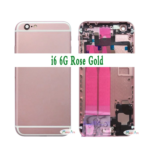 Высокое качество для iphone 6 6G или 6S Задняя средняя рамка Шасси Полный Корпус в сборе крышка батареи задняя дверь с гибким кабелем - Цвет: i6 Rose Gold
