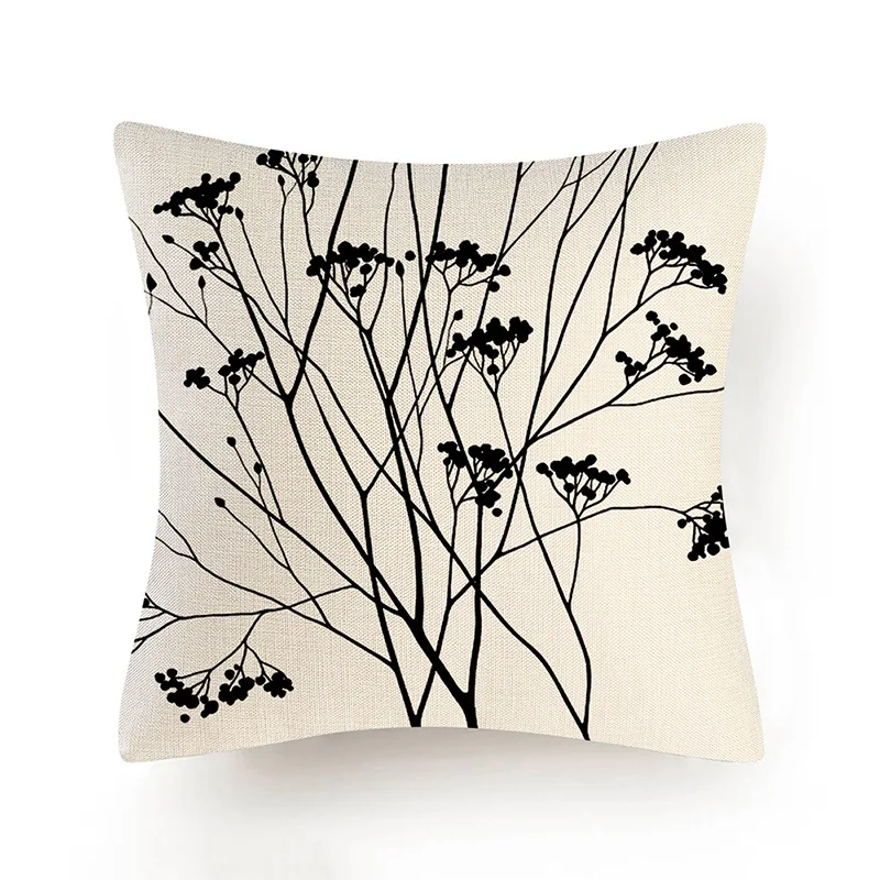 45x45 см современная чернильная роспись Цветочная декоративная подушка чехол на
