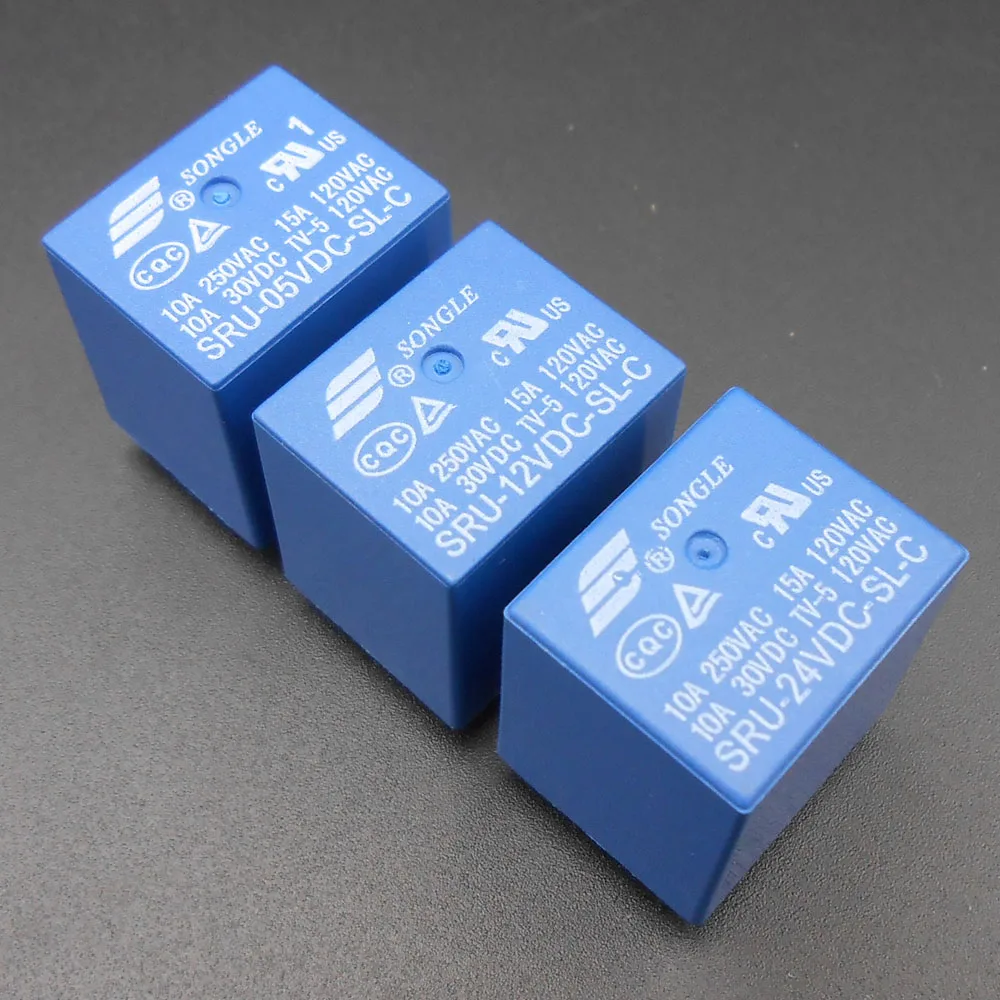 1 шт. SONGLE SRU Power Relay SRU-05VDC-SL-C SRU-12VDC-SL-C 5 Pin 5-контактный DC 5V 12V 24V converter C Type 10A 713-715