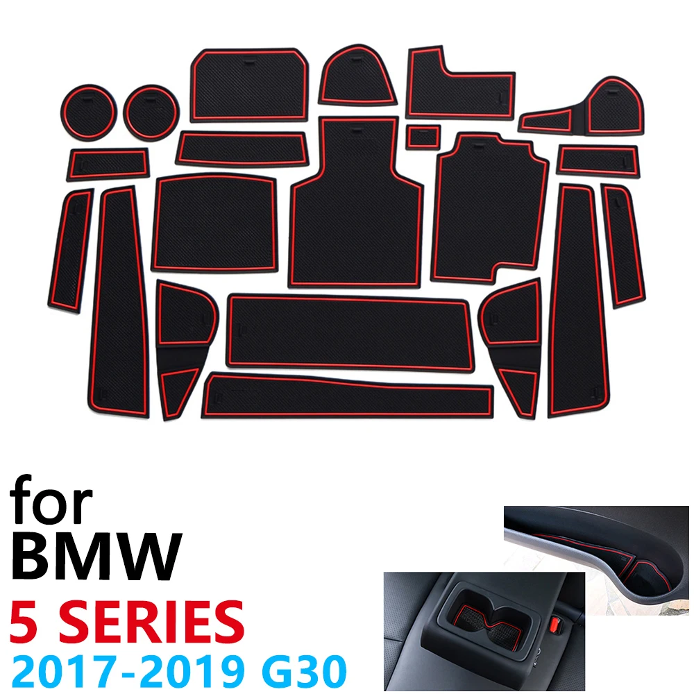 Противоскользящие резиновые чашки подушки двери паз коврик для BMW 5 серии G30 520 530