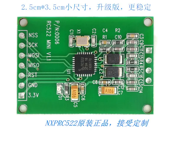 

RC522 RFID радиочастота IC карта индукционный модуль 13,56 МГц Малый размер SPI устройство считывания порта