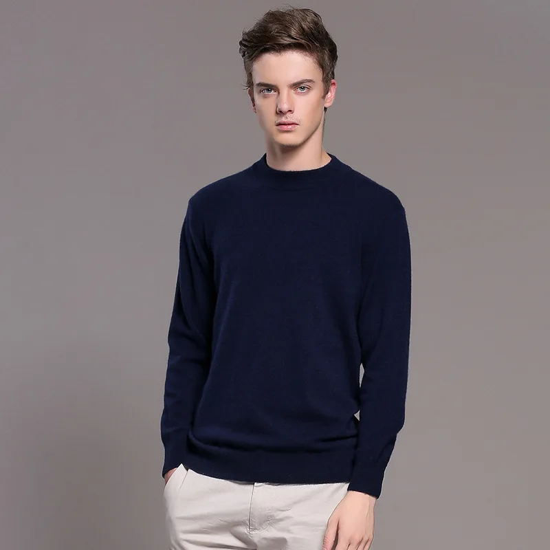 MRMT 2022 Brand Men's Cashmere Sweater Pullover Solid Color Pullover for Male Half-high Collar Base Warm Sweater