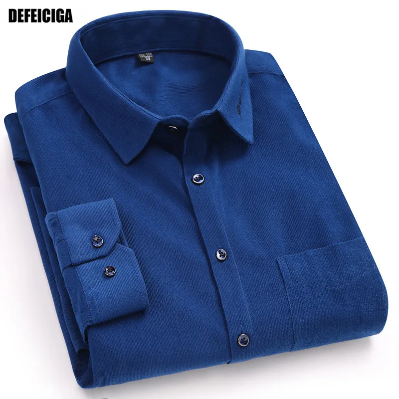 Рубашка мужская Вельветовая с длинным рукавом теплая качественная удобная в