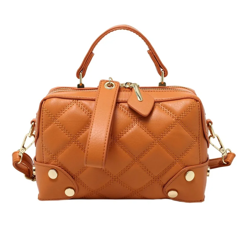 

Lingge Embroidery Thread Small Bag Female Bag 2021 New Trendy Fashion Ladies All-match Shoulder Messenger Bag Small Square Bag