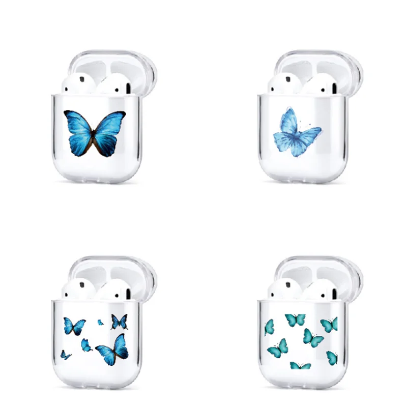 Жесткий Чехол-бабочка для Airpods чехол s PC силиконовый С Простыми линиями AirPods 2