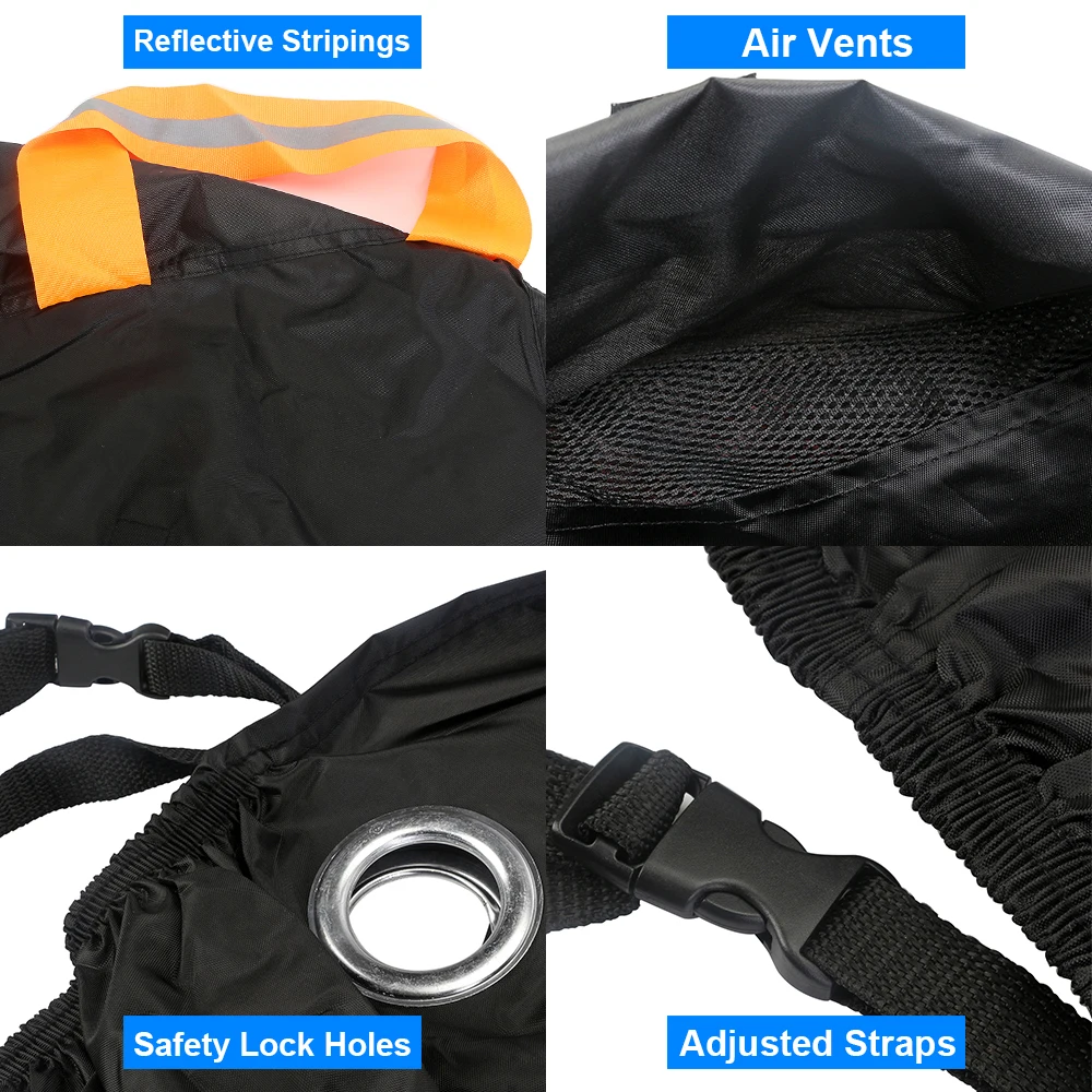 210D защита от дождя пыли УФ черные чехлы для мотоциклов скутеров моторов