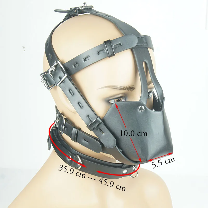 SM Leather Padded Hood Blindfold,Head Harness Mask Gag, BDSM Bondage ,Sex Toys For Couples Accessories