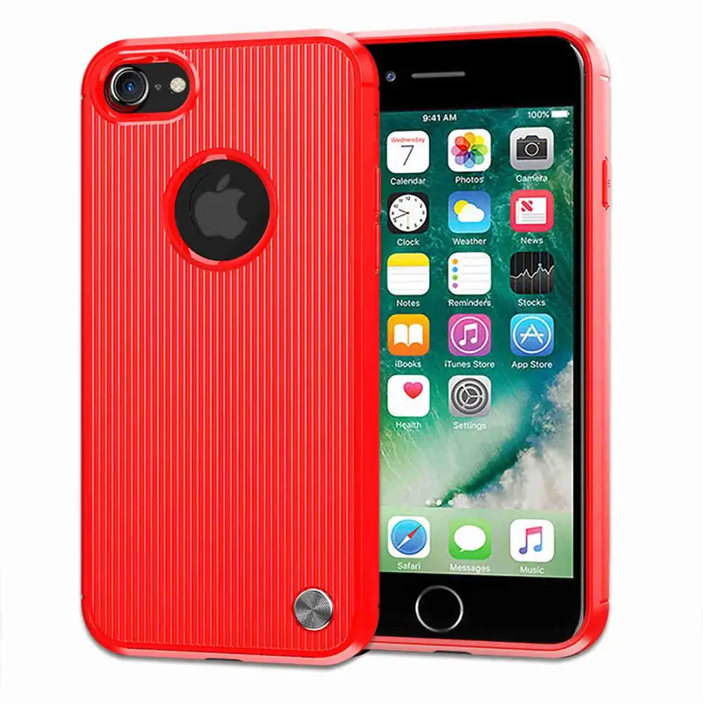 Чехол для Apple iPhone 8 TPU материал из углеродного волокна удобный против царапин и