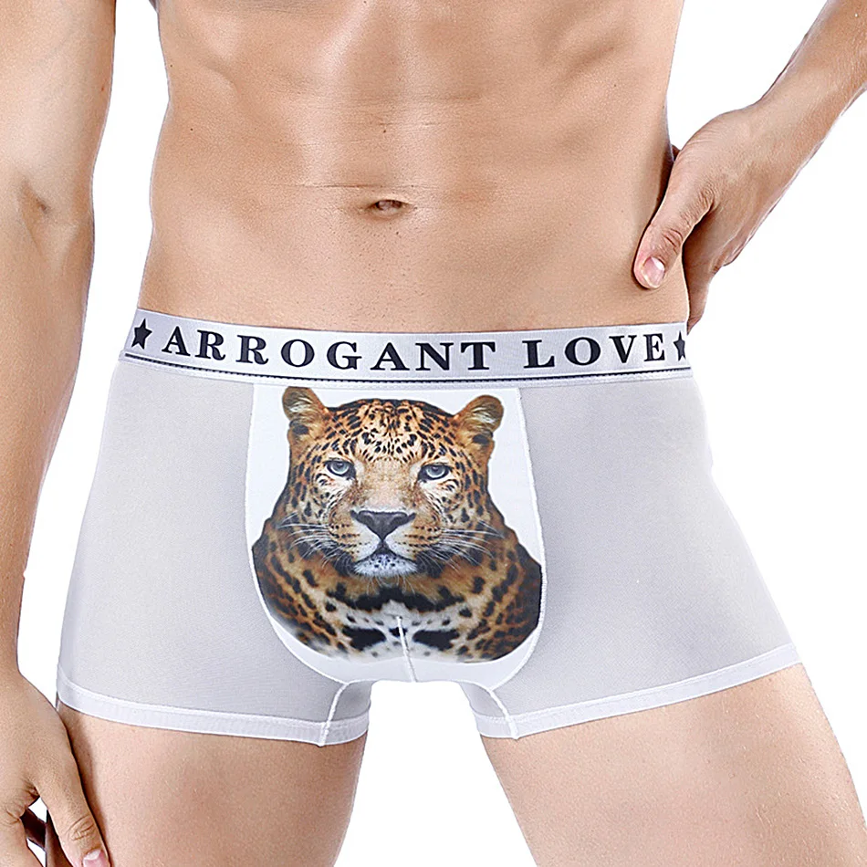 

Men's Boxer Pants Mesh Breathable Cool Gauze Sexy 3D Printed Underwear Fashion Big u-Bag Comfortable Shorts
